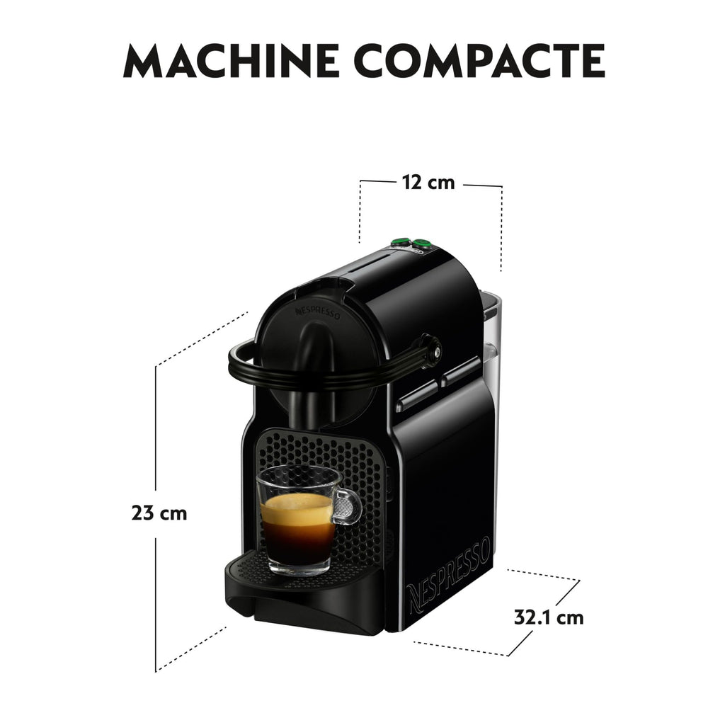 Machine à Café Inissia Noir, 19 Bars + Kit de Bienvenue, Design Compact, Arrêt Automatique, EN80.B - Saviron Edition