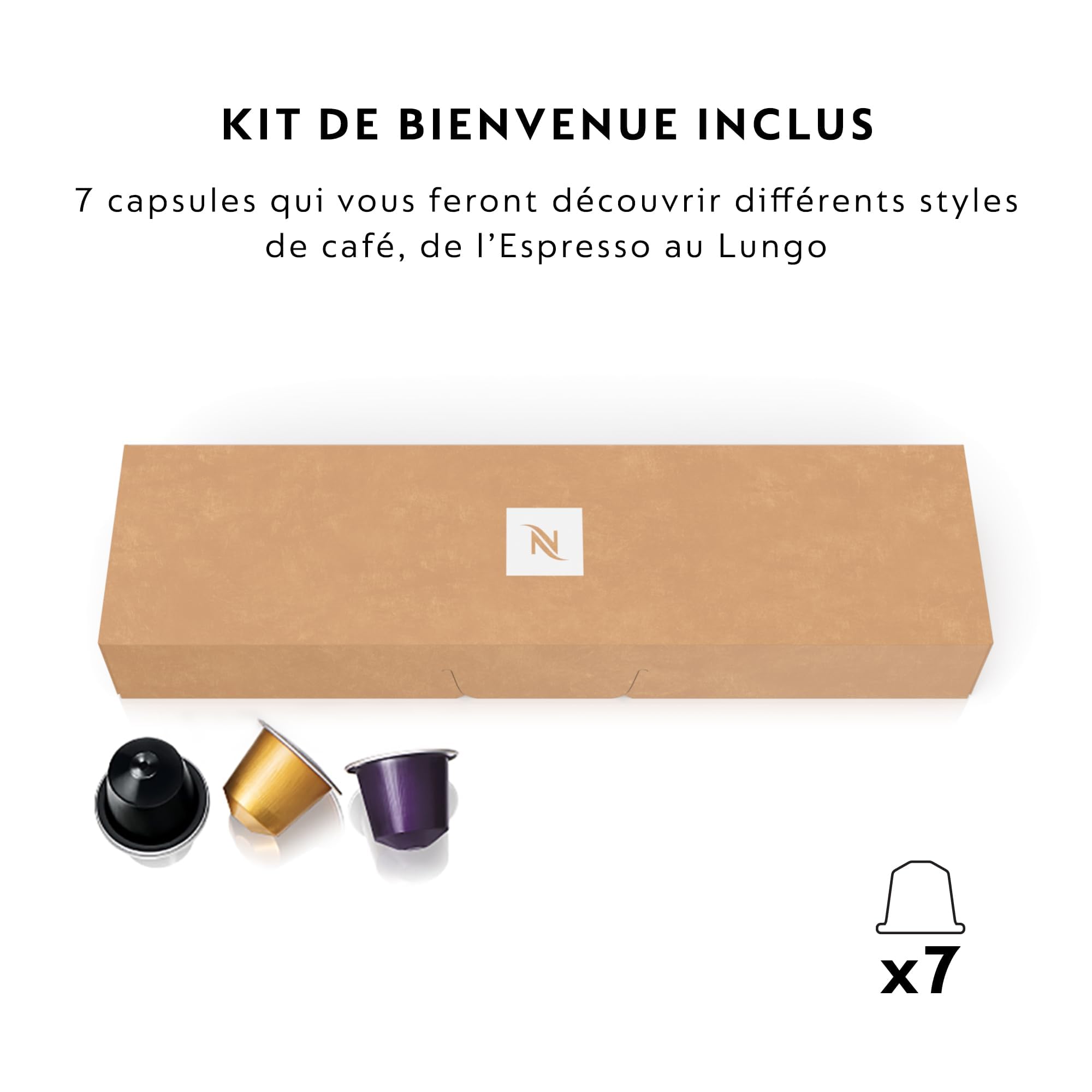 Machine à Café Inissia Crème Vanille, 19 Bars + Kit de Bienvenue, Design Compact, Arrêt Automatique, EN80.CW - Saviron Edition