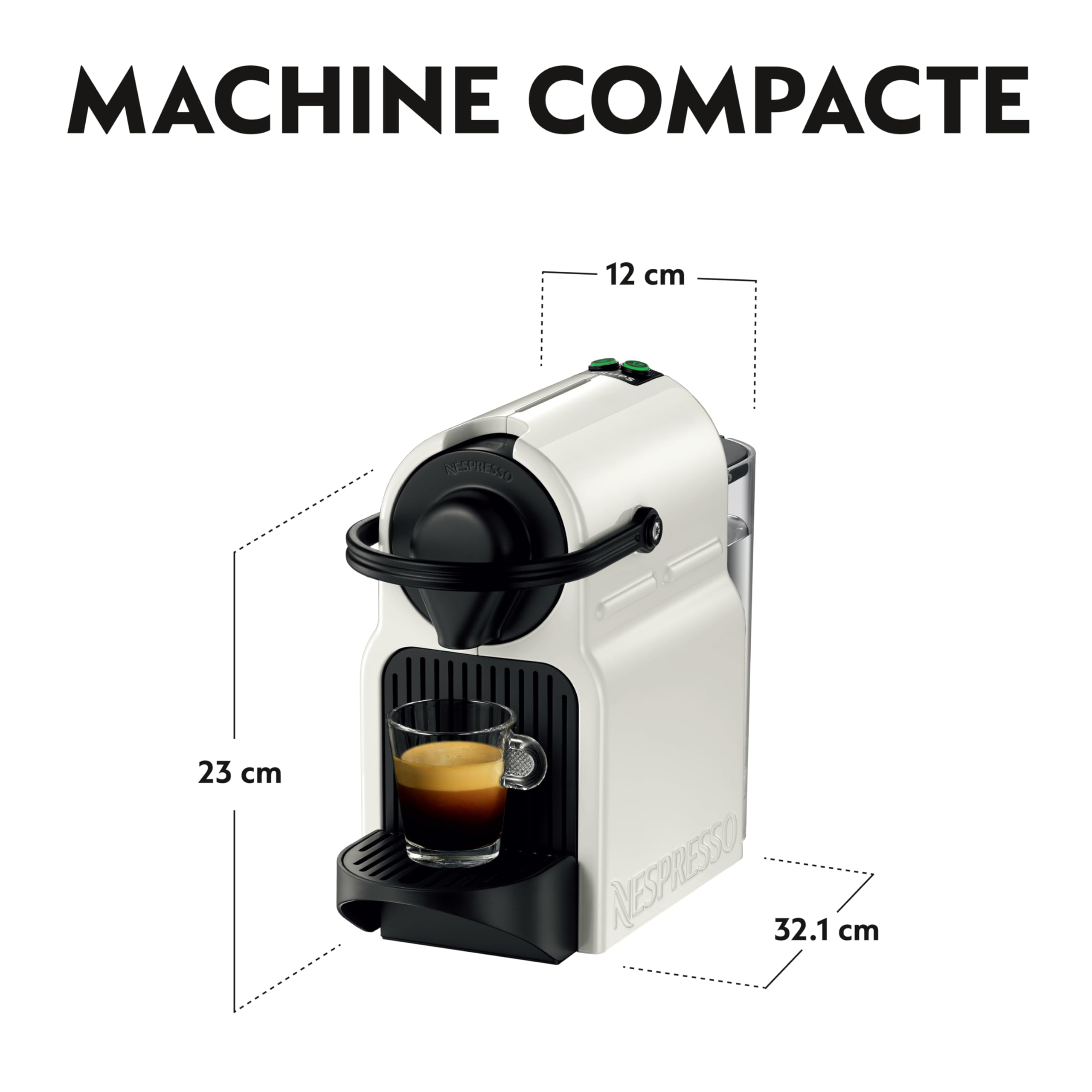 Machine à Café Inissia Blanche, 19 Bars + Kit de Bienvenue, Design Compact, Arrêt Automatique, YY1530FD - Saviron Edition