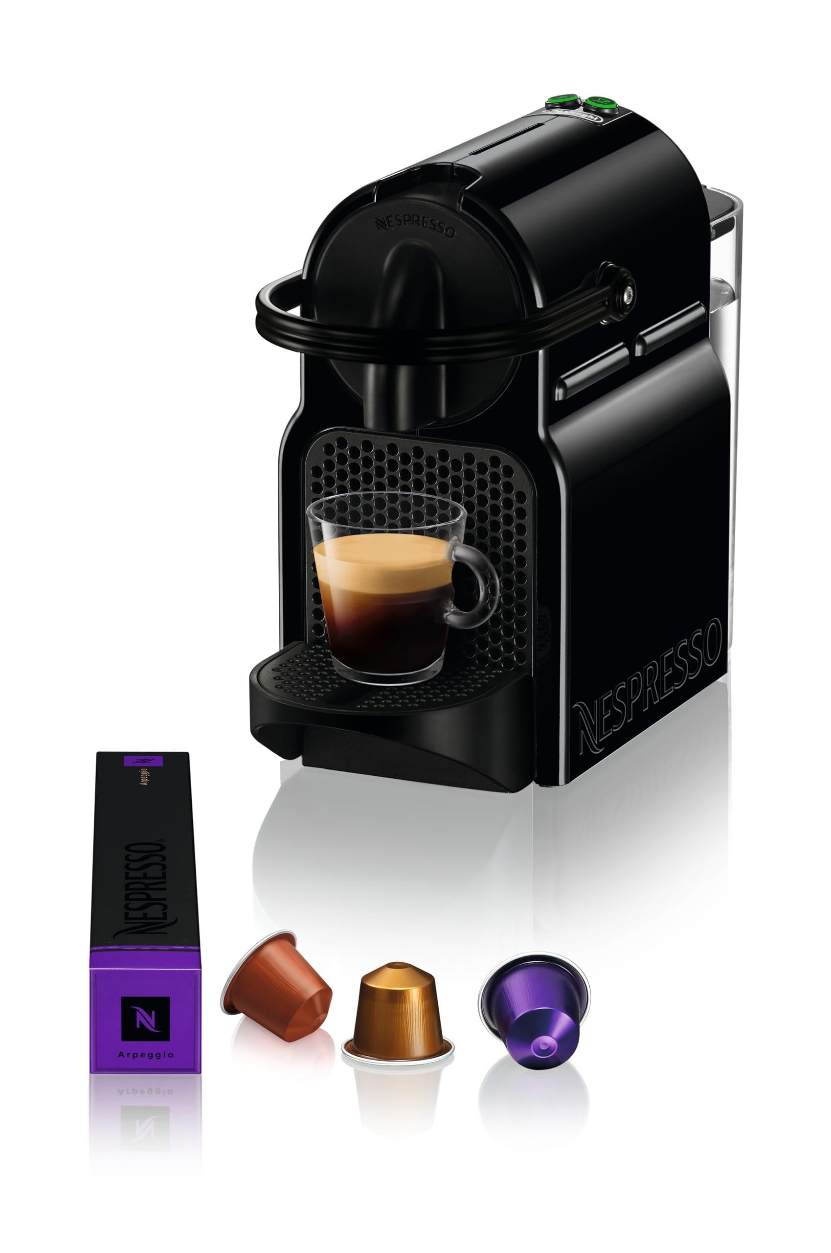 Machine à Café Inissia Noir, 19 Bars + Kit de Bienvenue, Design Compact, Arrêt Automatique, EN80.B - Saviron Edition