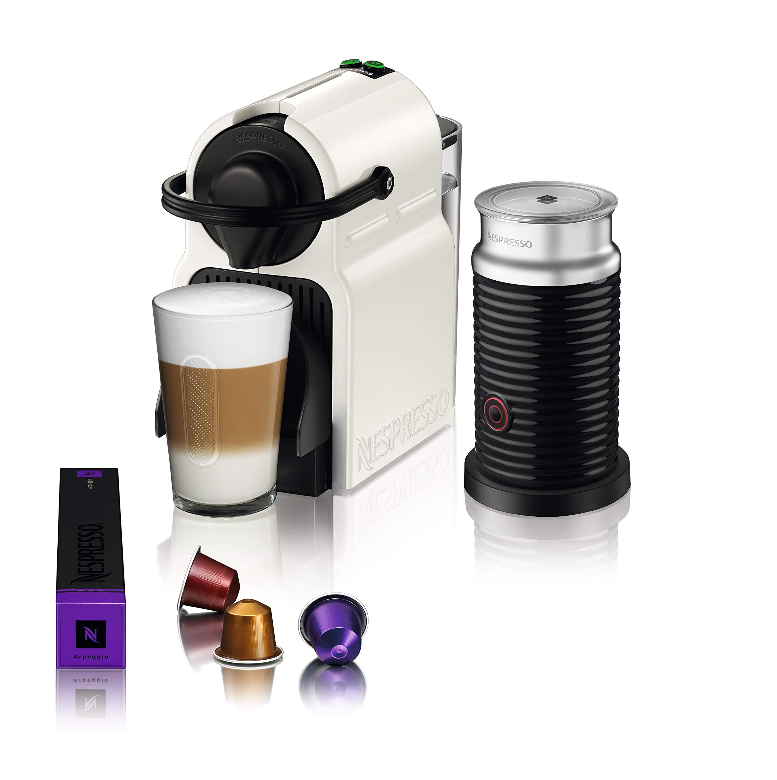 Inissia machine à café à capsule – Rouge rubis Inissia and Aeroccino blanc - Saviron Edition